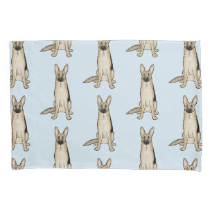 Housse D'oreillers Motif de chiens bergers allemands légers Tan