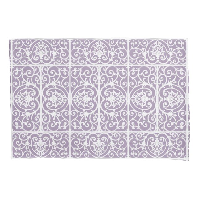 Housse D'oreillers Motif de défilement Lavender (devant)