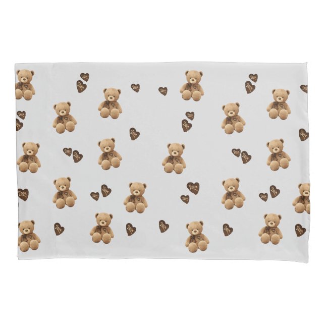 Housse D'oreillers motif de dessin animé de l'ours mignon (devant)