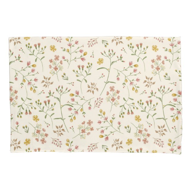 Housse D'oreillers Motif de fleurs d'aquarelle (devant-gauche)