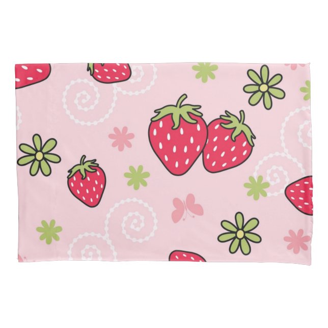 Housse D'oreillers Motif de fraises (devant)