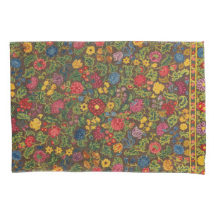 Housse D'oreillers Motif de jardin botanique antique vibrant