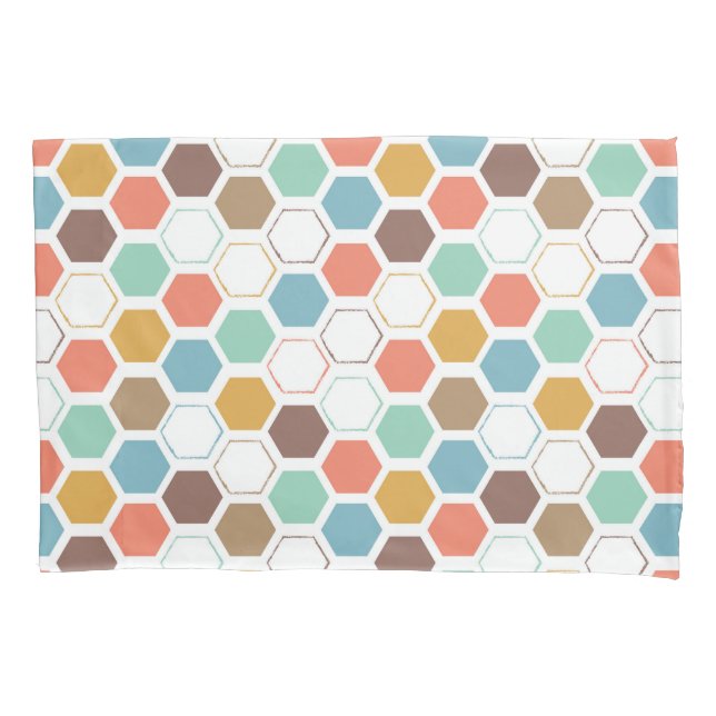Housse D'oreillers Motif de module de ruche d'abeille (devant-gauche)
