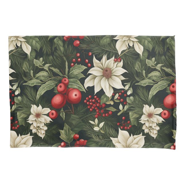 Housse D'oreillers Motif de Noël végétal (devant)