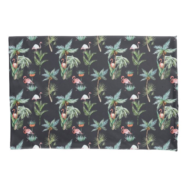 Housse D'oreillers Motif de paume d'aquarelle (devant-gauche)
