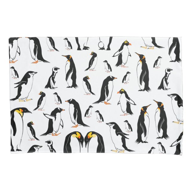 Housse D'oreillers Motif de pingouin noir et blanc (devant)