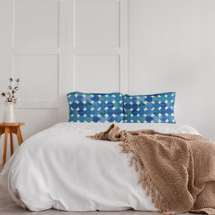 Housse D'oreillers Motif de points - bleu et vert