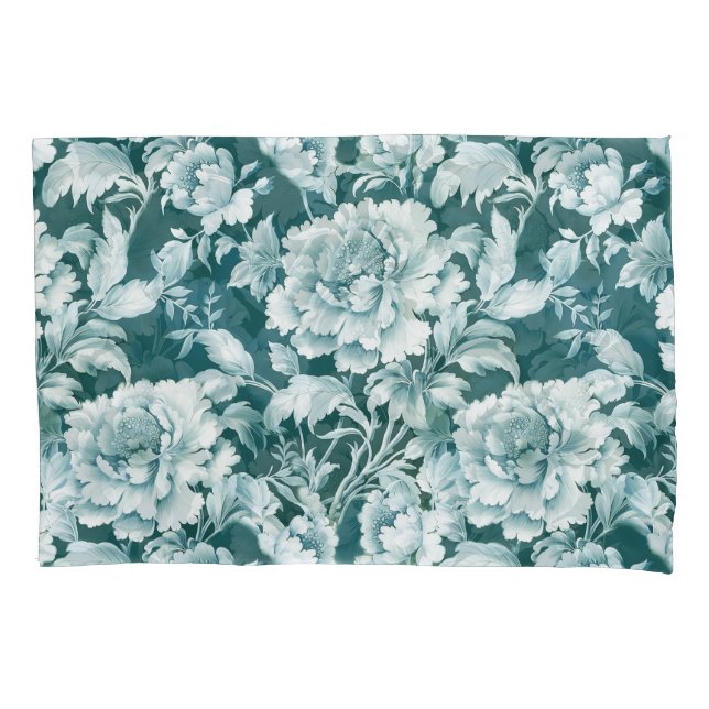 Housse D'oreillers Motif de rose vert blanc/vert (devant)