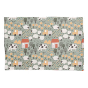 Housse D'oreillers Motif de scène de ferme mignonne