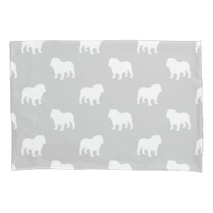 Housse D'oreillers Motif de silhouettes de bouledogue