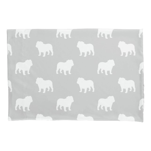 Housse D'oreillers Motif de silhouettes de bouledogue (devant)
