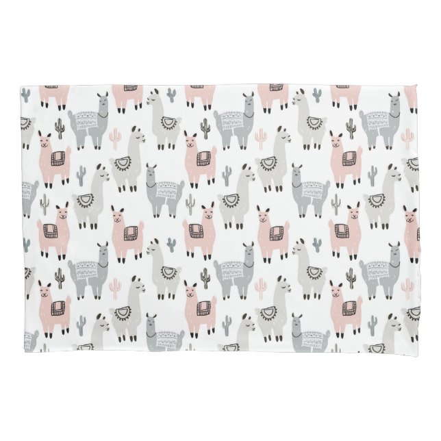 Housse D'oreillers Motif de sourire de lamas (devant-gauche)