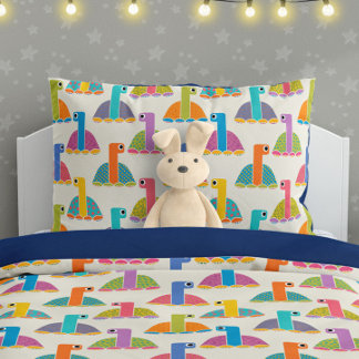 Housse D'oreillers Motif de tortue mignonne sur crème