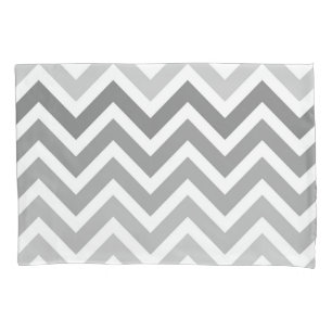 Housse D'oreillers Motif de zigzag gris chic de Chevron Ombre