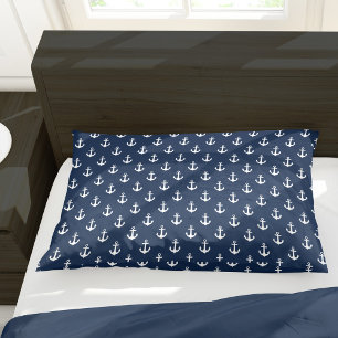 Housse D'oreillers Motif des Ancres bleues de la Marine Preppy
