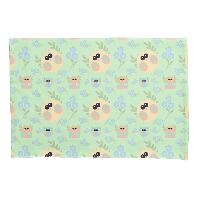 Housse D'oreillers motif des hiboux (devant)