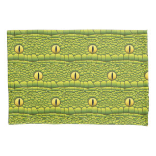 Housse D'oreillers Motif des yeux de serpent - Abstrait reptile vert
