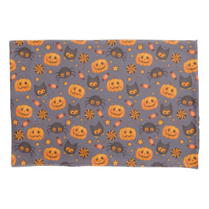 Housse D'oreillers Motif d'Halloween mignon Arrière - plan pourpre