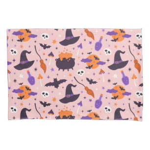 Housse D'oreillers Motif d'Halloween mou et rose