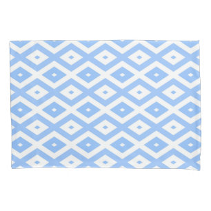 Housse D'oreillers Motif diamant bleu et blanc