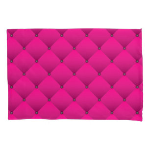 Housse D'oreillers Motif Diamant Quilé Faux Rose Chaud Fille