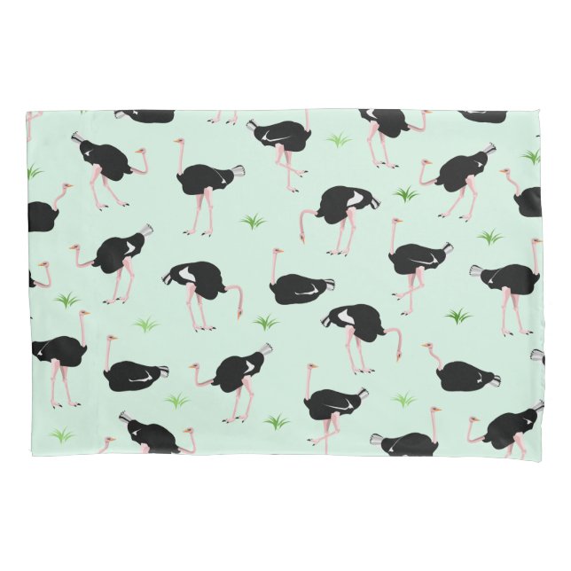 Housse D'oreillers Motif d'Ostrich (devant)