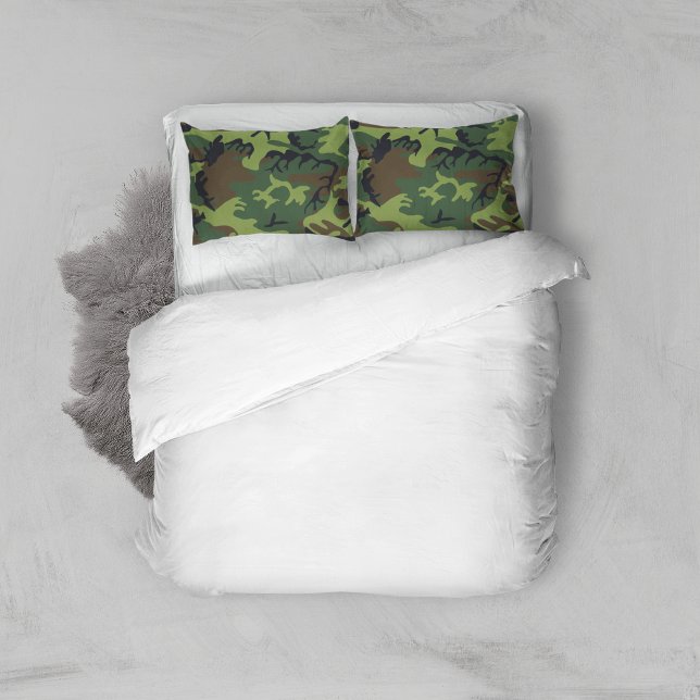 Housse D'oreillers Motif du Camouflage Vert, Motif militaire, Armée (Créateur téléchargé)