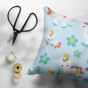 Housse D'oreillers Motif D'Unicornes, De Mignons Unicornes, Fleurs