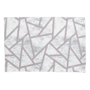 Housse D'oreillers Motif en mosaïque gris pâle