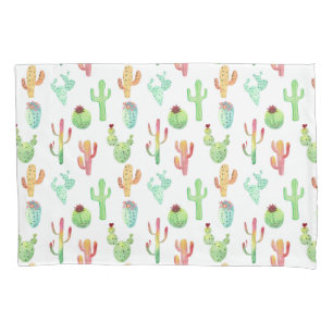 Housse D'oreillers Motif en pastel d'aquarelle de cactus