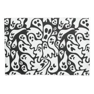 Housse D'oreillers Motif fantôme noir et blanc