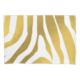 Housse D'oreillers Motif Faux Gold Zebra Print Stripes