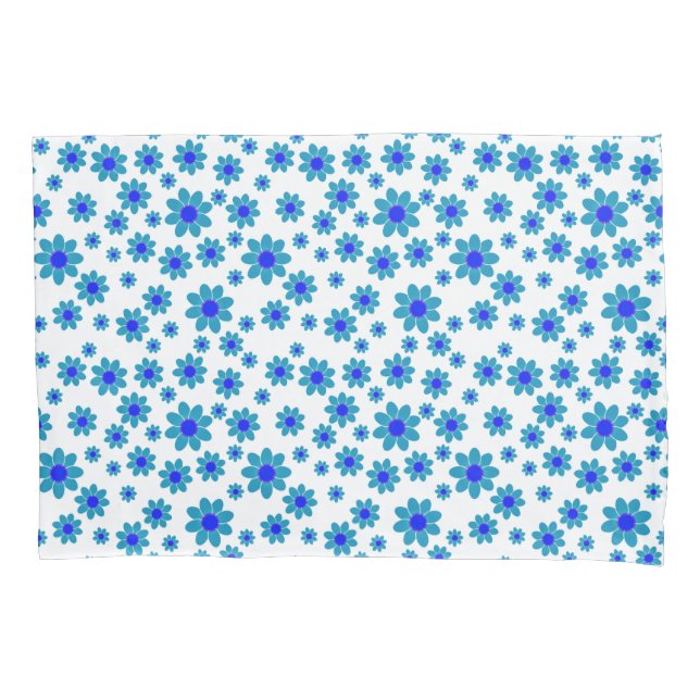 Housse D'oreillers Motif Fleur Bleue | Motif de marguerite (devant)