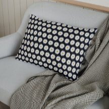 Motif floral marguerrier blanc sur noir