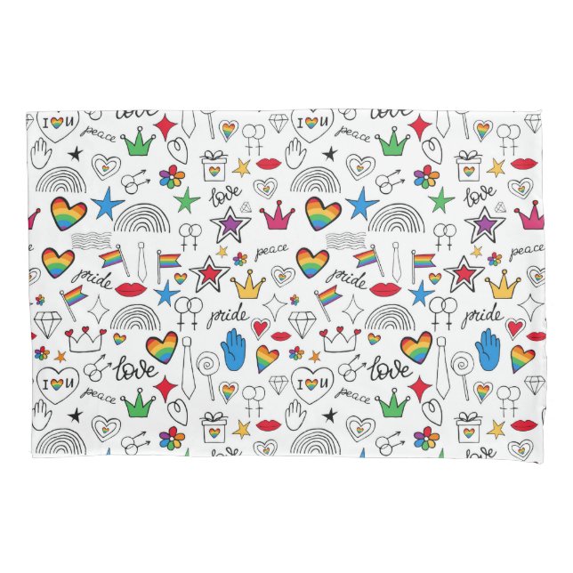 Housse D'oreillers Motif Gay pride Doodle (devant-gauche)