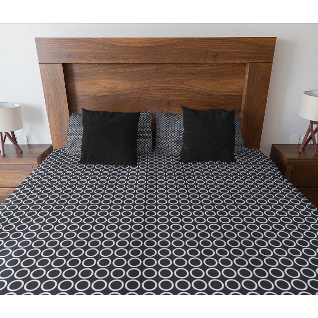 Housse D'oreillers Motif géométrique moderne noir et blanc (Créateur téléchargé)