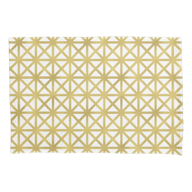 Housse D'oreillers Motif géométrique or (devant)