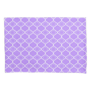 Housse D'oreillers Motif géométrique pourpre de Quatrefoil de lavande