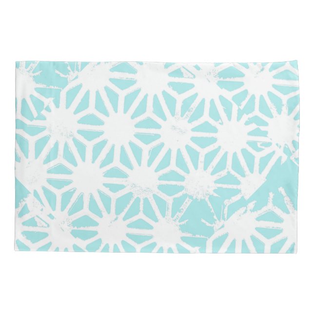 Housse D'oreillers Motif géométrique turquoise (Dos)