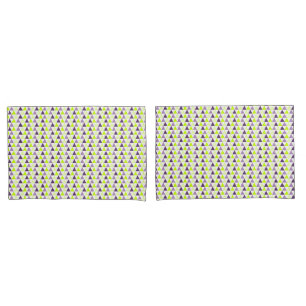Housse D'oreillers Motif géométrique violet vert citron coloré