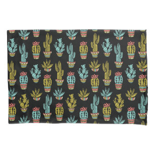 Housse D'oreillers Motif grunge foncé de cactus