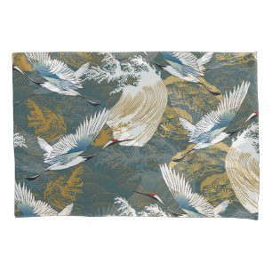 Housse D'oreillers Motif japonais Vintage Crane Birds