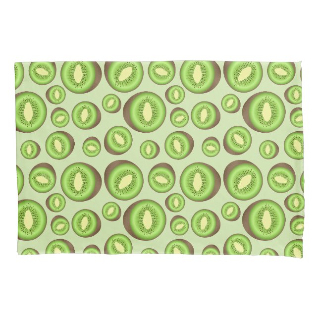 Housse D'oreillers Motif Kiwifruit Vert Et Brown (devant)