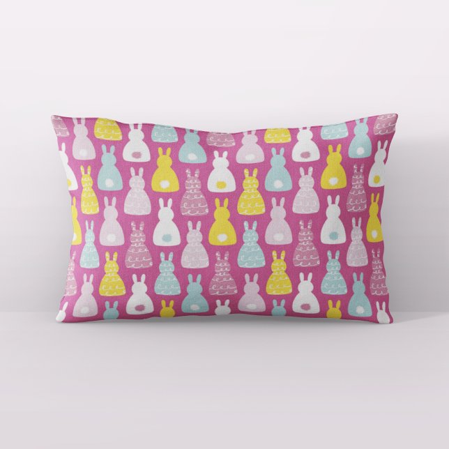 Housse D'oreillers Motif lapin lapin de Pâques rose mignon (Créateur téléchargé)