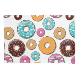 Housse D'oreillers Motif lunatique de beignet lumineux