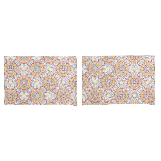 Housse D'oreillers Motif Mandala (devant-Set)