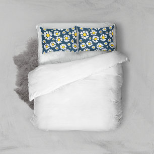 Housse D'oreillers Motif marguerrier, motif floral, marguerites blanc