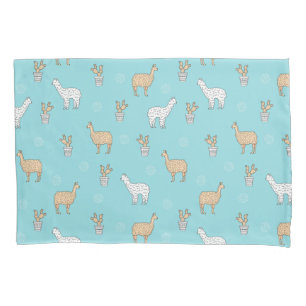 Housse D'oreillers Motif mignon de cactus de lama d'alpaga