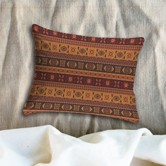 Housse D'oreillers Motif ornemental tribal de terre cuite moderne (Créateur téléchargé)