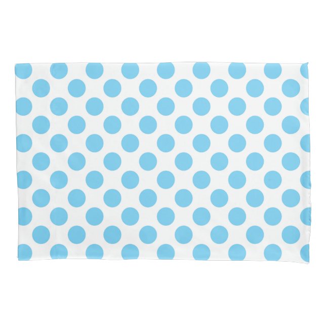 Housse D'oreillers Motif pois bleu et blanc (devant)